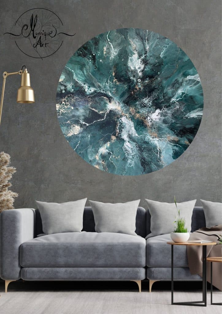 Rundt abstrakt maleri